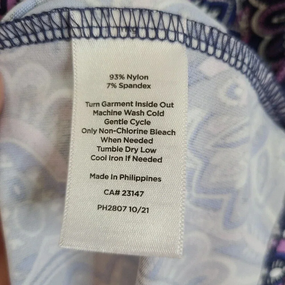 Talbots size Medium Jersey A line dress in polished paisley blue and purple boho